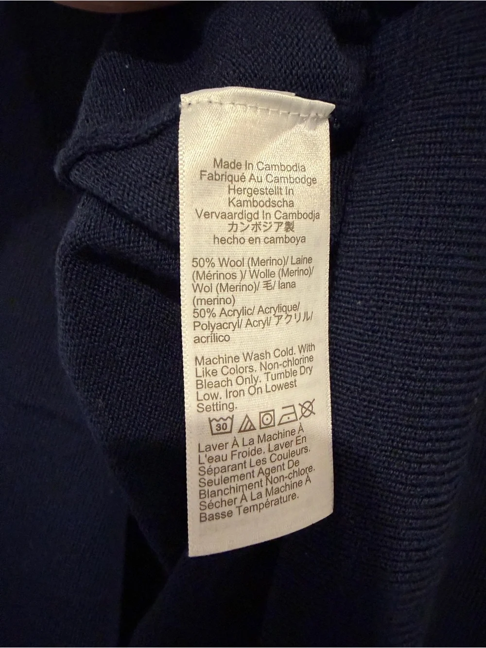 J Crew Merino Blend Men’s V-Neck Sweater - Blue